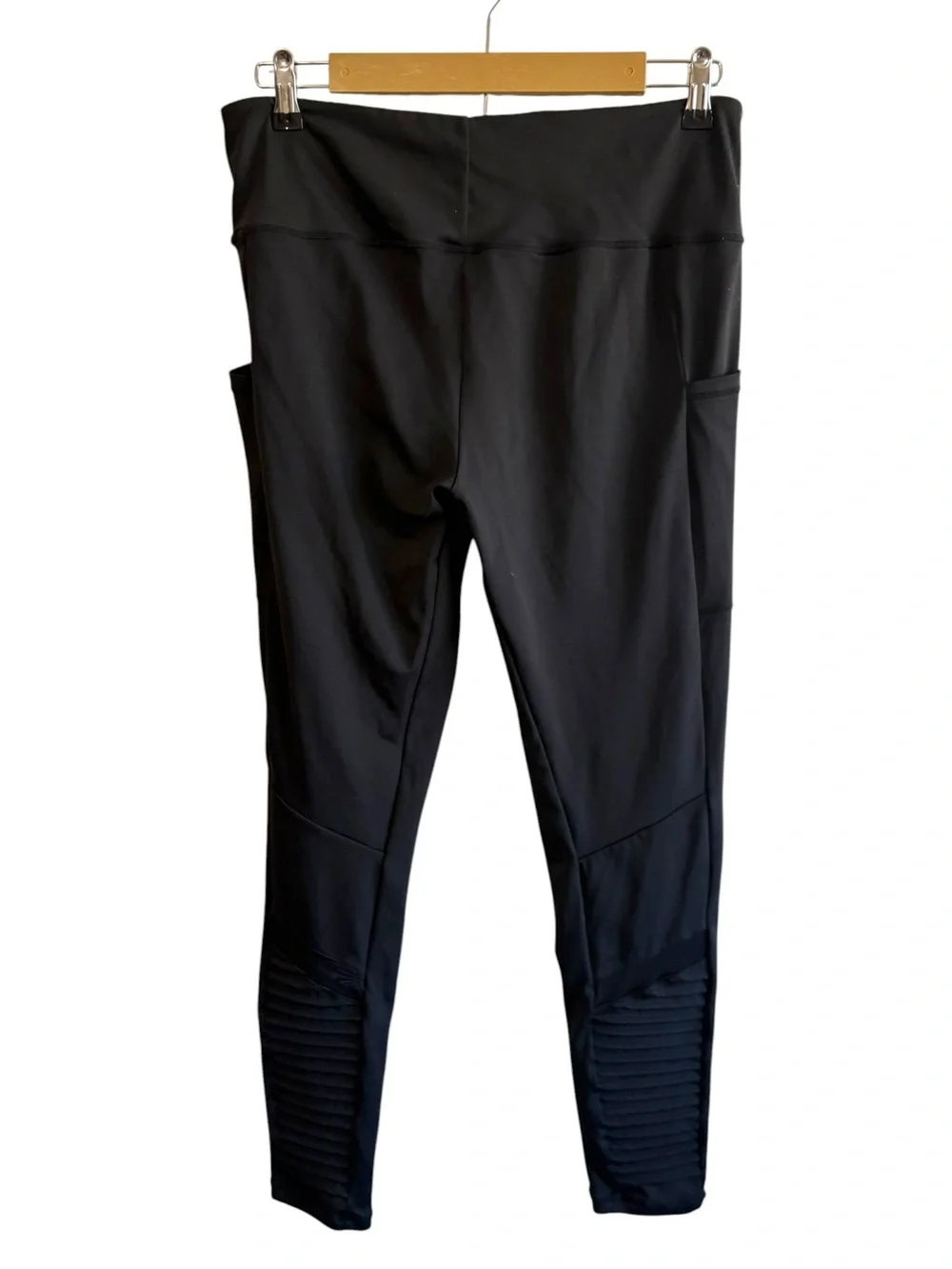 CVG Constantly Varied Gear Size Large Black Pleated Leg Leggings Yoga Gym